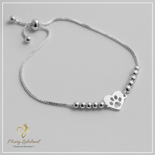 PULSERA CORAZON HUELLITA PET REGULABLE